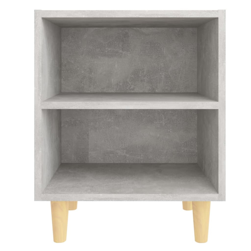 Nachttische mit Massivholz-Beinen 2 Stk. Betongrau 40x30x50 cm