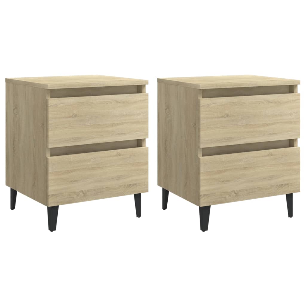 Nachttische 2 Stk. Sonoma-Eiche 40x35x50 cm Holzwerkstoff