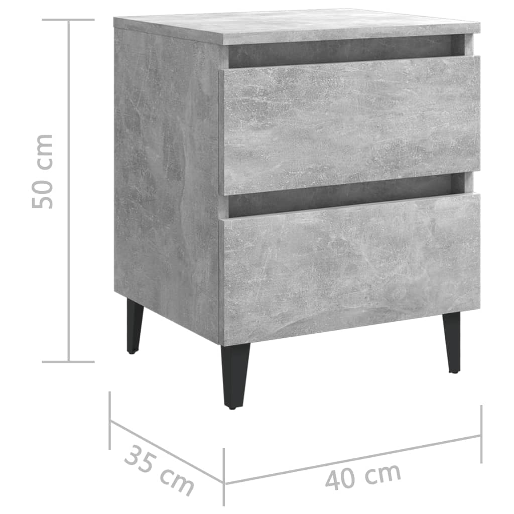 Nachttisch Betongrau 40x35x50 cm Holzwerkstoff