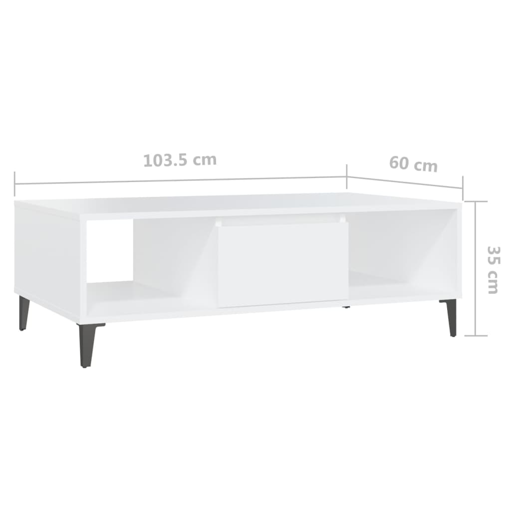 Couchtisch Weiß 103,5x60x35 cm Holzwerkstoff