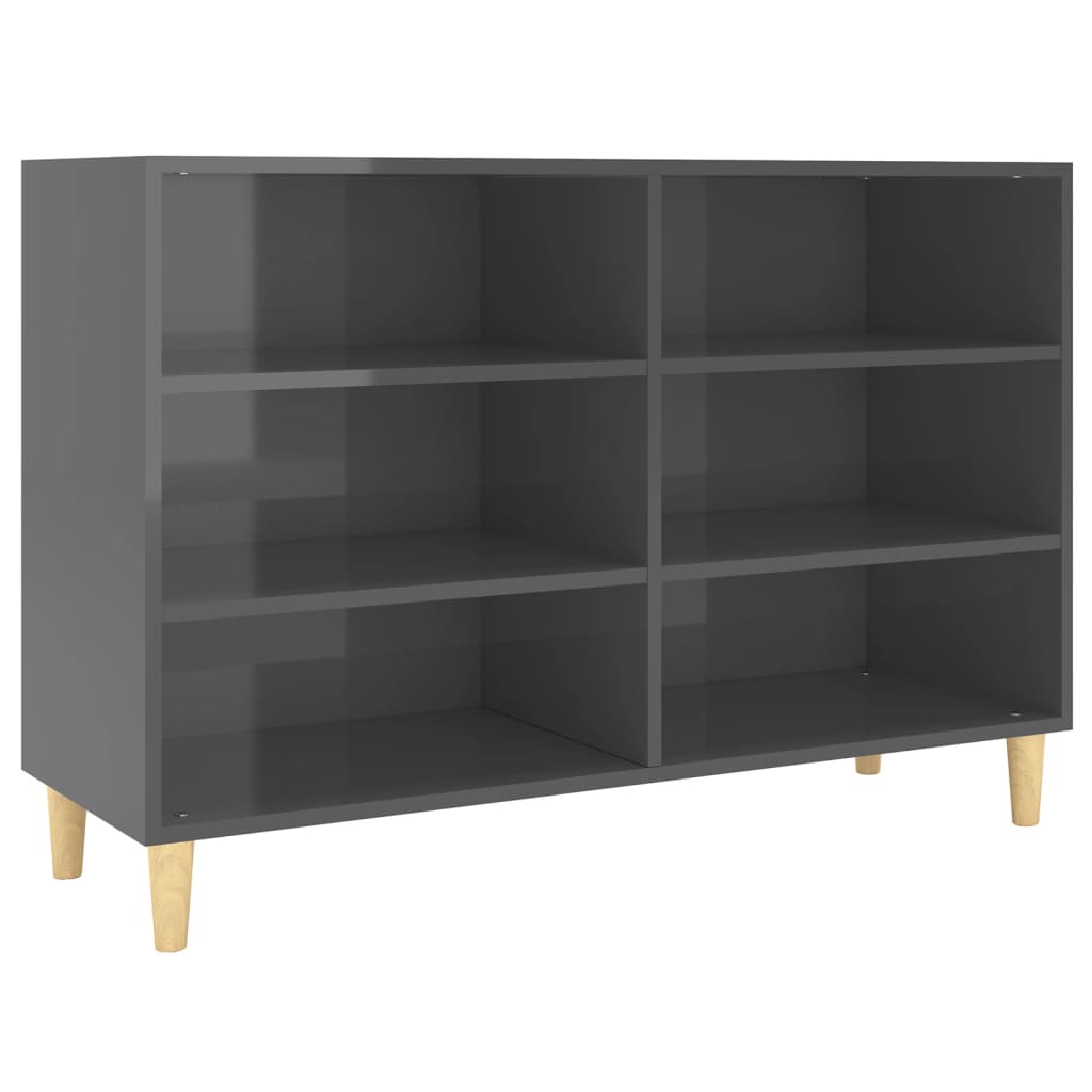 Sideboard Hochglanz-Grau 103,5x35x70 cm Holzwerkstoff