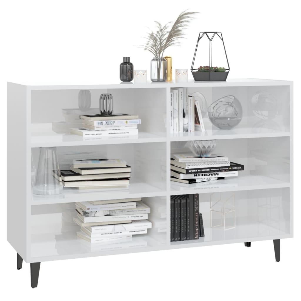 Sideboard Hochglanz-Weiß 103,5x35x70 cm Holzwerkstoff
