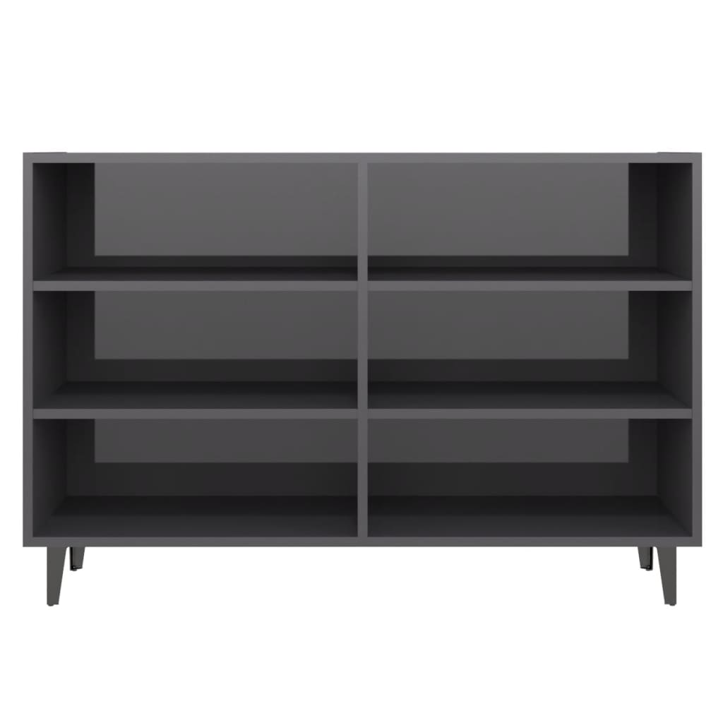 Sideboard Hochglanz-Grau 103,5x35x70 cm Holzwerkstoff