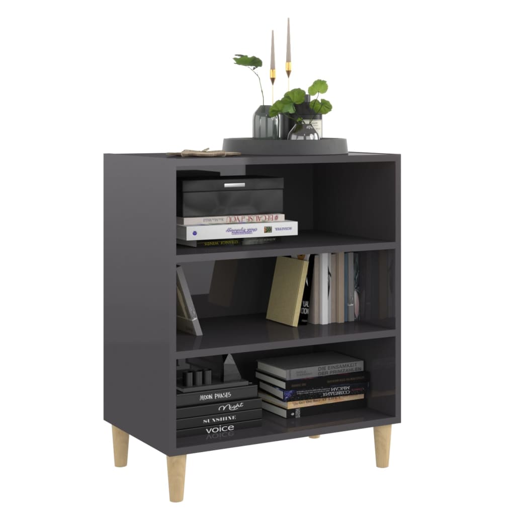 Sideboard Hochglanz-Grau 57x35x70 cm Holzwerkstoff