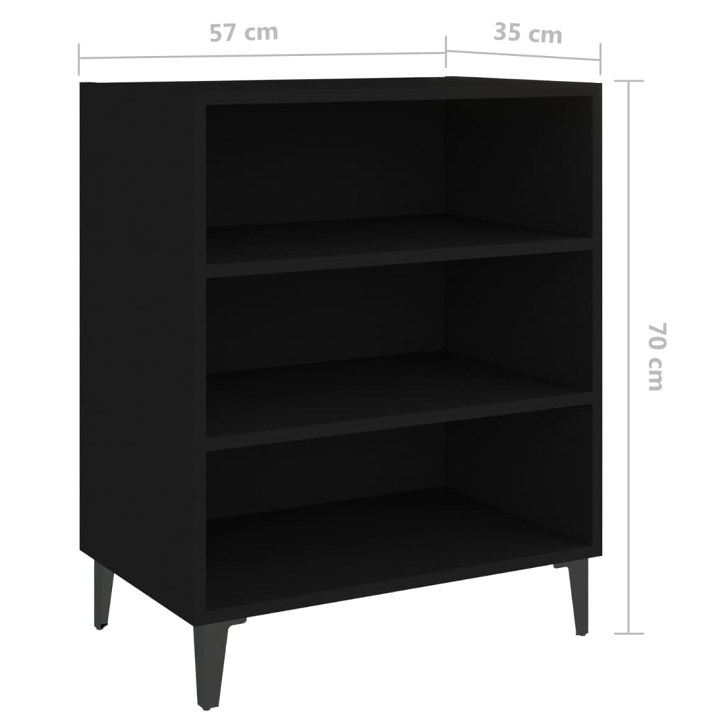 Sideboard Schwarz 57x35x70 cm Holzwerkstoff
