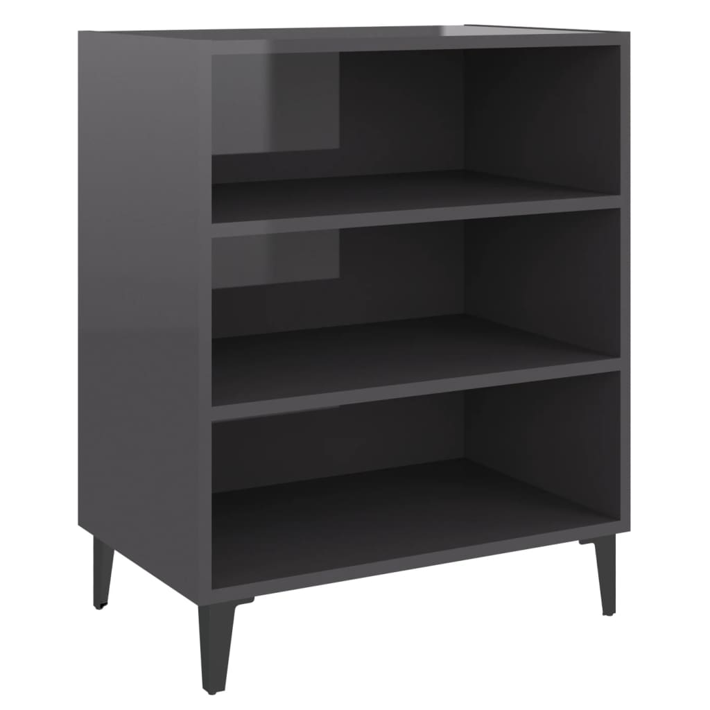 Sideboard Hochglanz-Grau 57x35x70 cm Holzwerkstoff