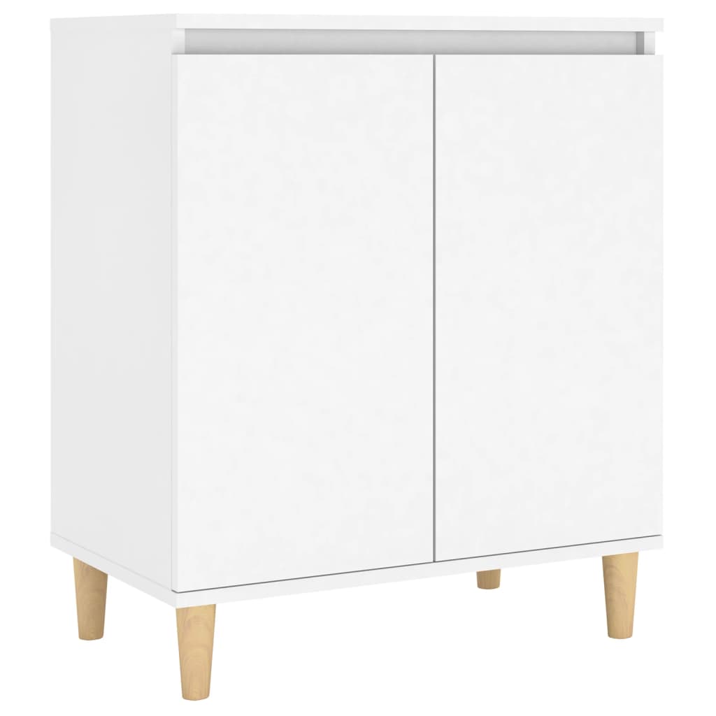 Sideboard mit Massivholz-Beinen Weiß 60x35x70 cm Holzwerkstoff