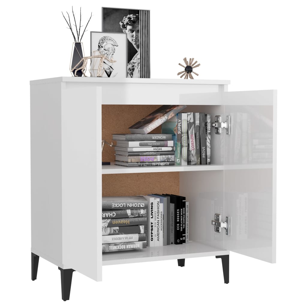 Sideboard Hochglanz-Weiß 60x35x70 cm Holzwerkstoff