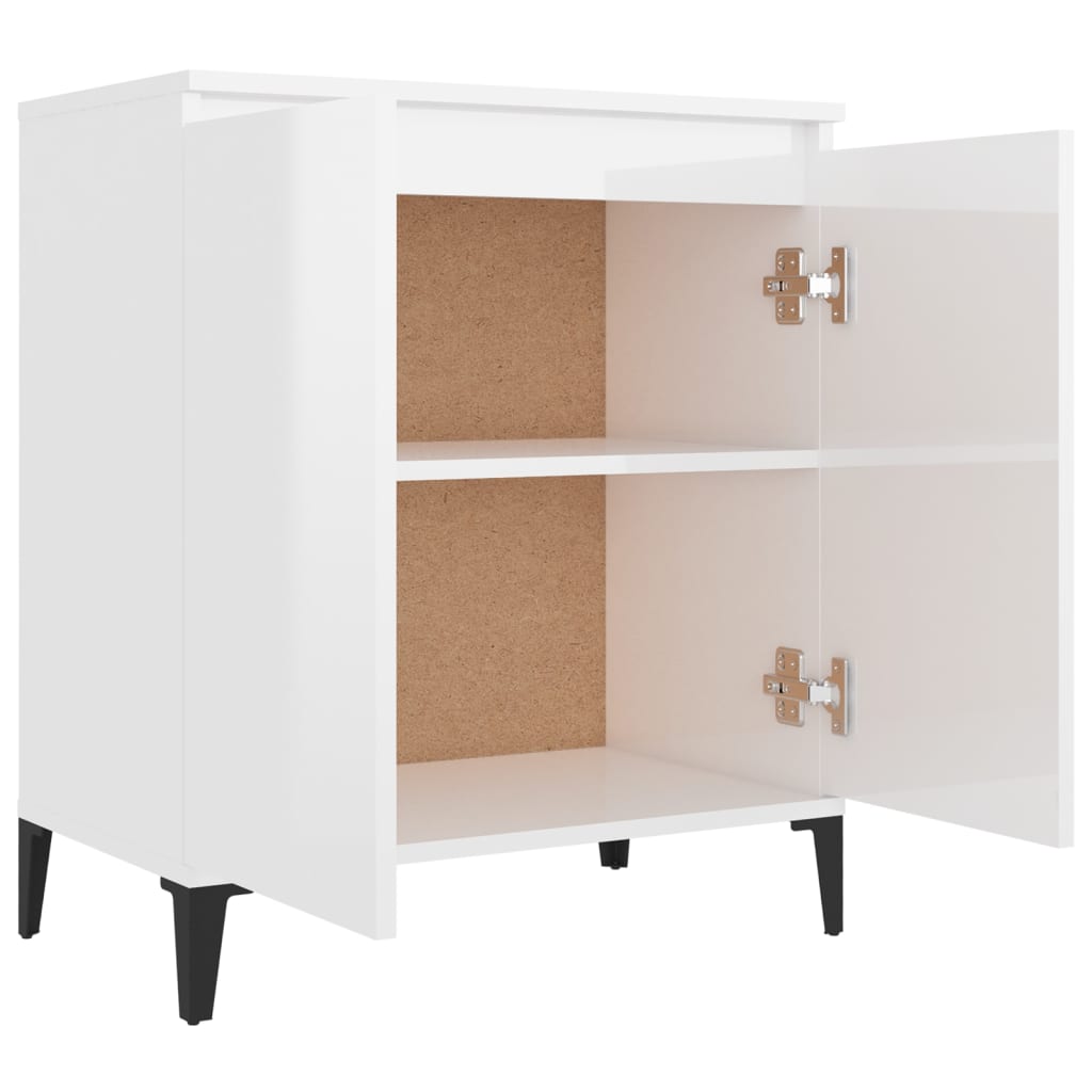 Sideboard Hochglanz-Weiß 60x35x70 cm Holzwerkstoff