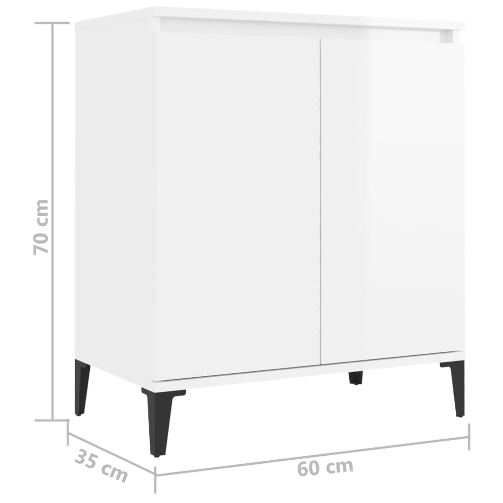 Sideboard Hochglanz-Weiß 60x35x70 cm Holzwerkstoff