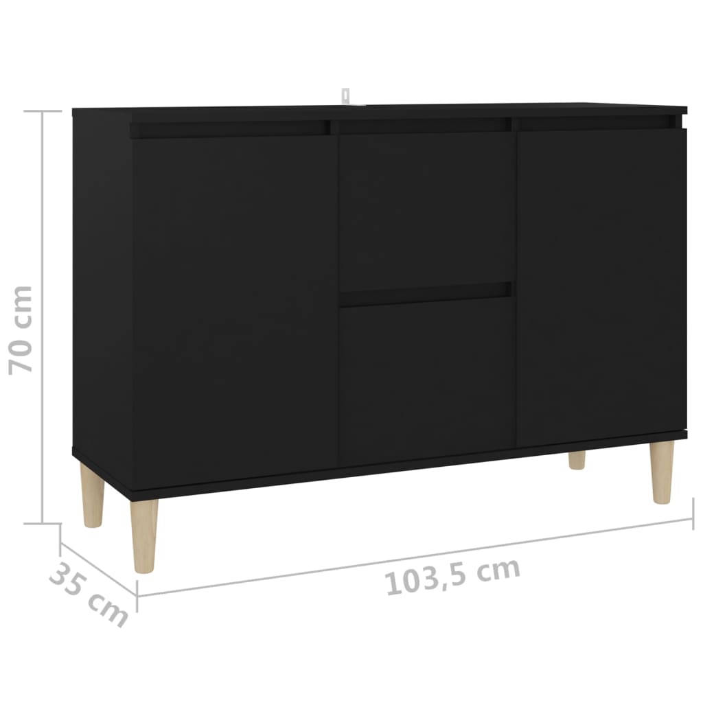 Sideboard Schwarz 101x35x70 cm Holzwerkstoff