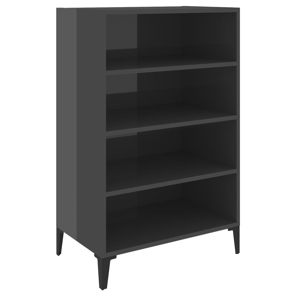 Sideboard Hochglanz-Grau 57x35x90 cm Holzwerkstoff