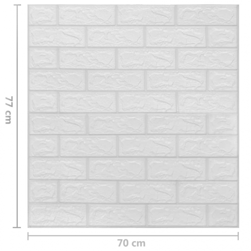 3D Tapete Ziegelstein Selbstklebend 20 Stk. Weiß