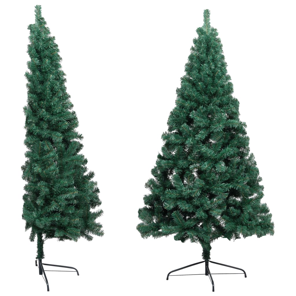 Künstlicher Halb-Weihnachtsbaum mit Ständer Grün 120 cm PVC