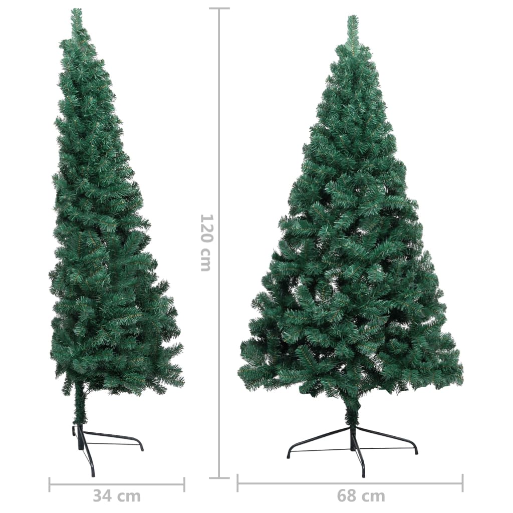 Künstlicher Halb-Weihnachtsbaum mit Ständer Grün 120 cm PVC