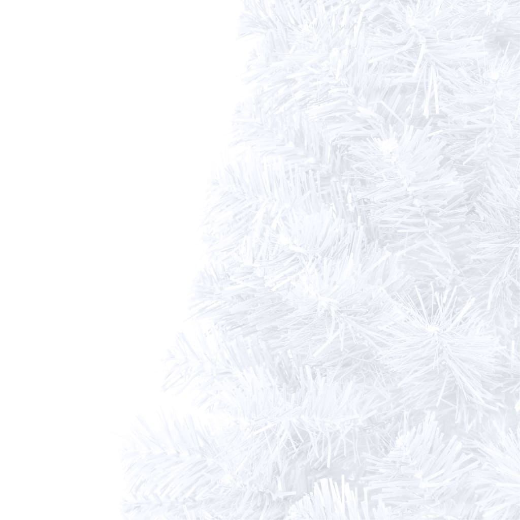 Künstlicher Halb-Weihnachtsbaum mit Ständer Weiß 150 cm PVC