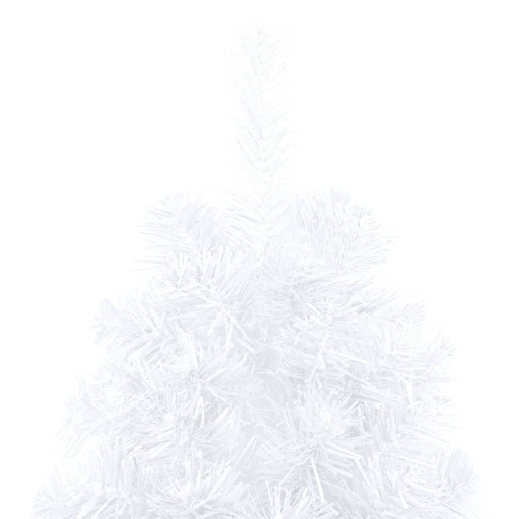 Künstlicher Halb-Weihnachtsbaum mit Ständer Weiß 150 cm PVC
