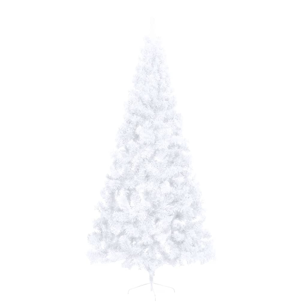 Künstlicher Halb-Weihnachtsbaum mit Ständer Weiß 210 cm PVC