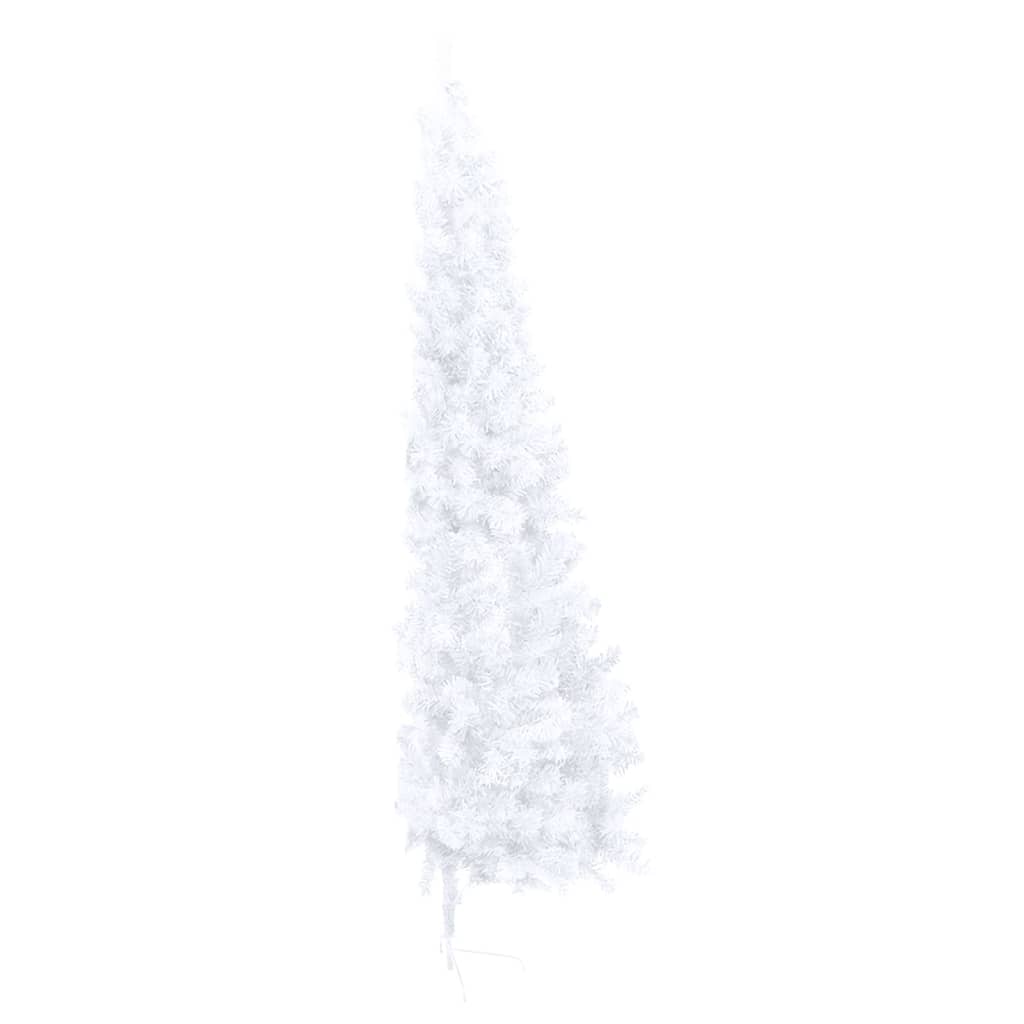 Künstlicher Halb-Weihnachtsbaum mit Ständer Weiß 210 cm PVC