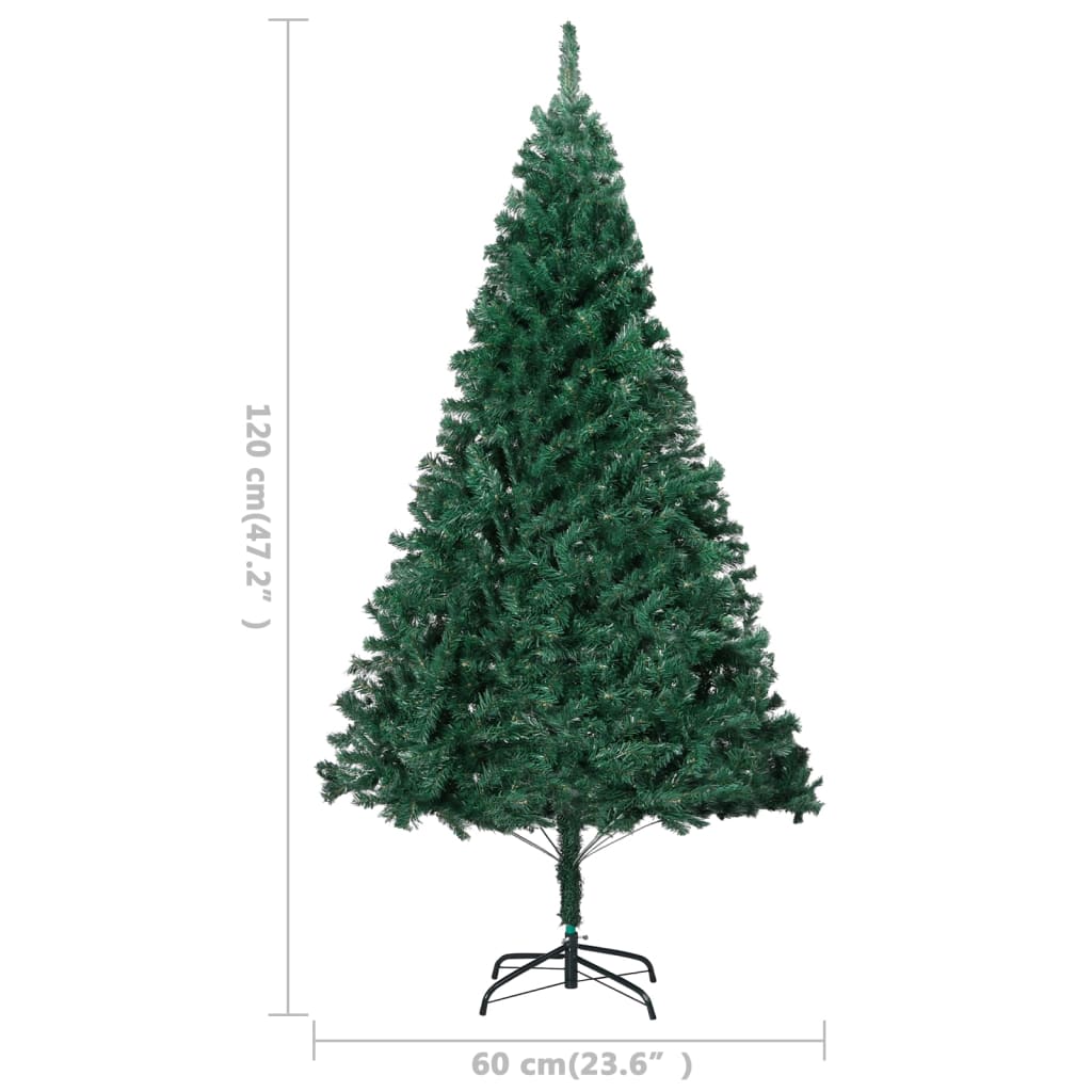 Künstlicher Weihnachtsbaum mit Dicken Zweigen Grün 120 cm PVC