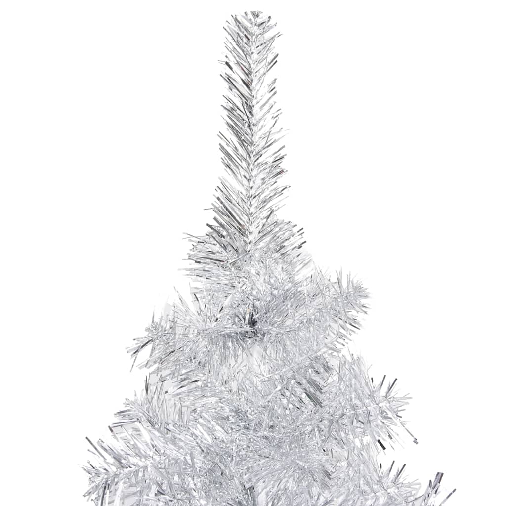 Künstlicher Weihnachtsbaum mit Ständer Silber 120 cm PET