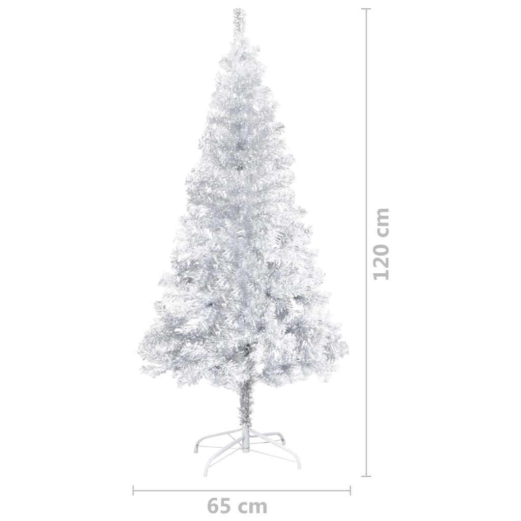 Künstlicher Weihnachtsbaum mit Ständer Silber 120 cm PET