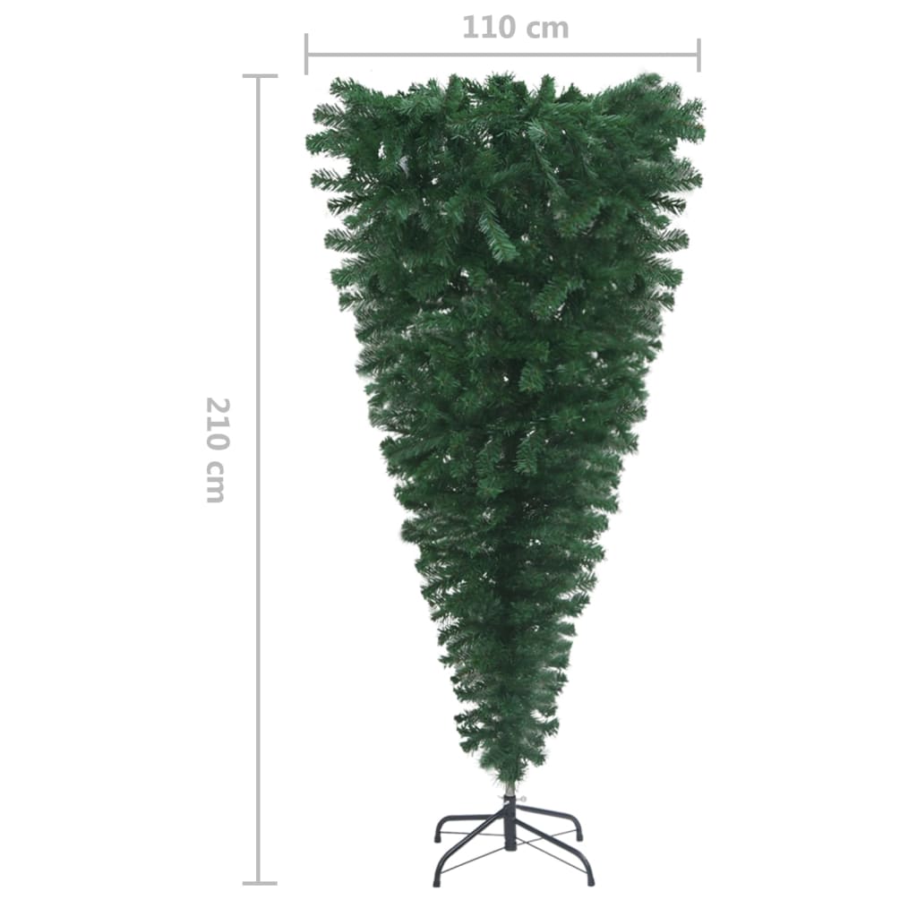 Künstlicher Weihnachtsbaum mit Ständer Umgekehrt Grün 210 cm