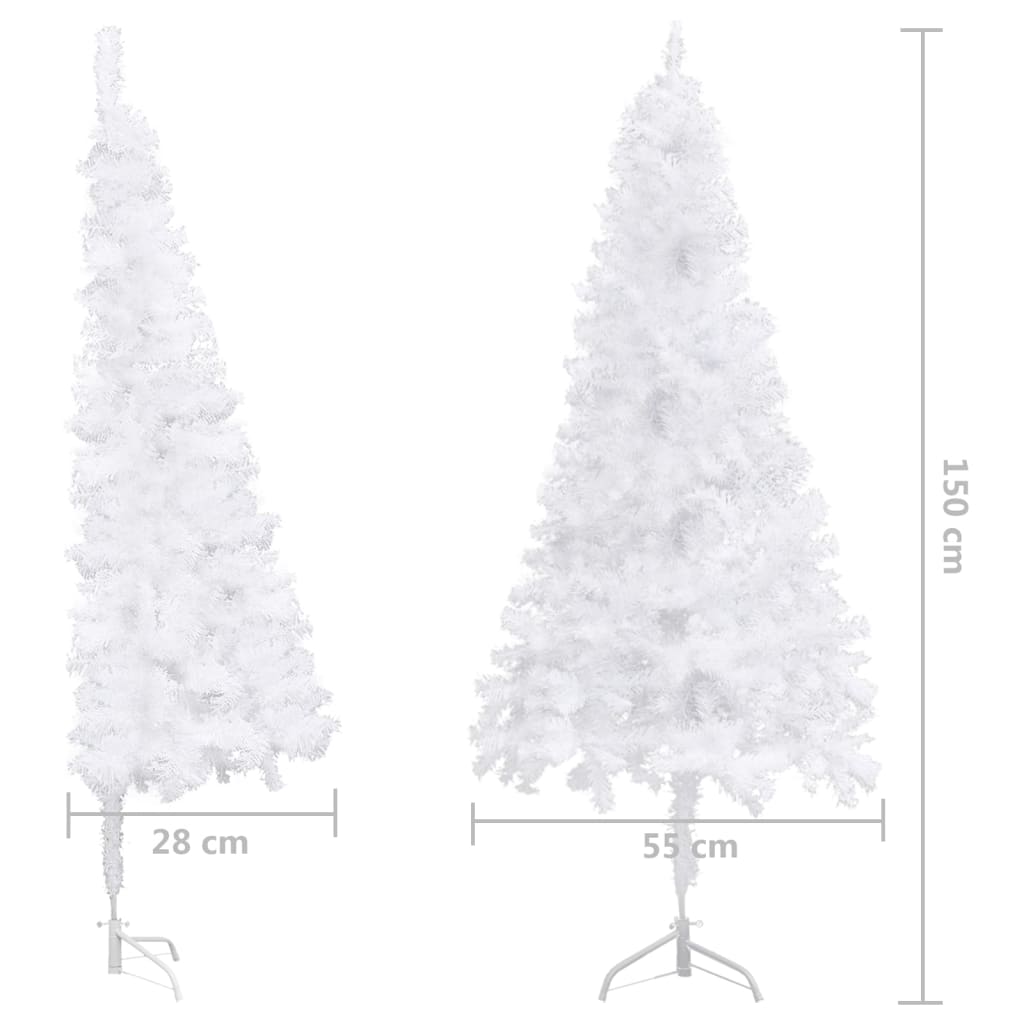 Künstlicher Eck-Weihnachtsbaum Weiß 150 cm PVC