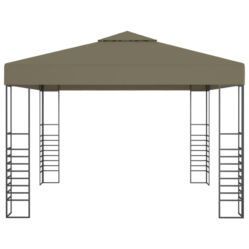 Gartenzelt mit LED-Lichterkette 3x3 m Taupe