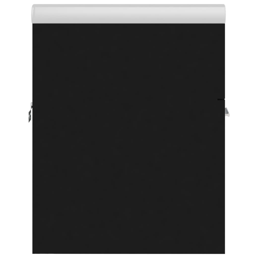 Waschbeckenunterschrank mit Einbaubecken Schwarz Holzwerkstoff