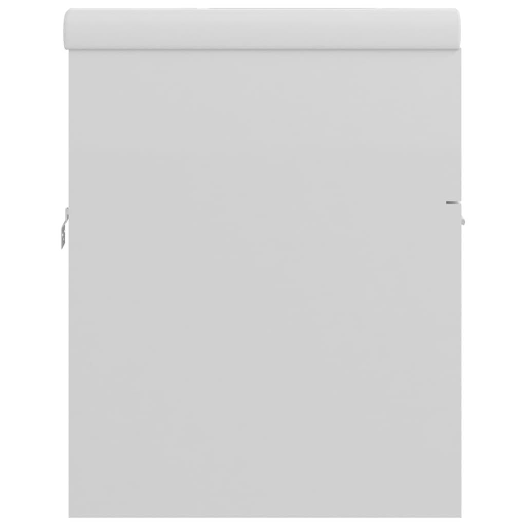 Waschbeckenunterschrank mit Einbaubecken Hochglanz-Weiß