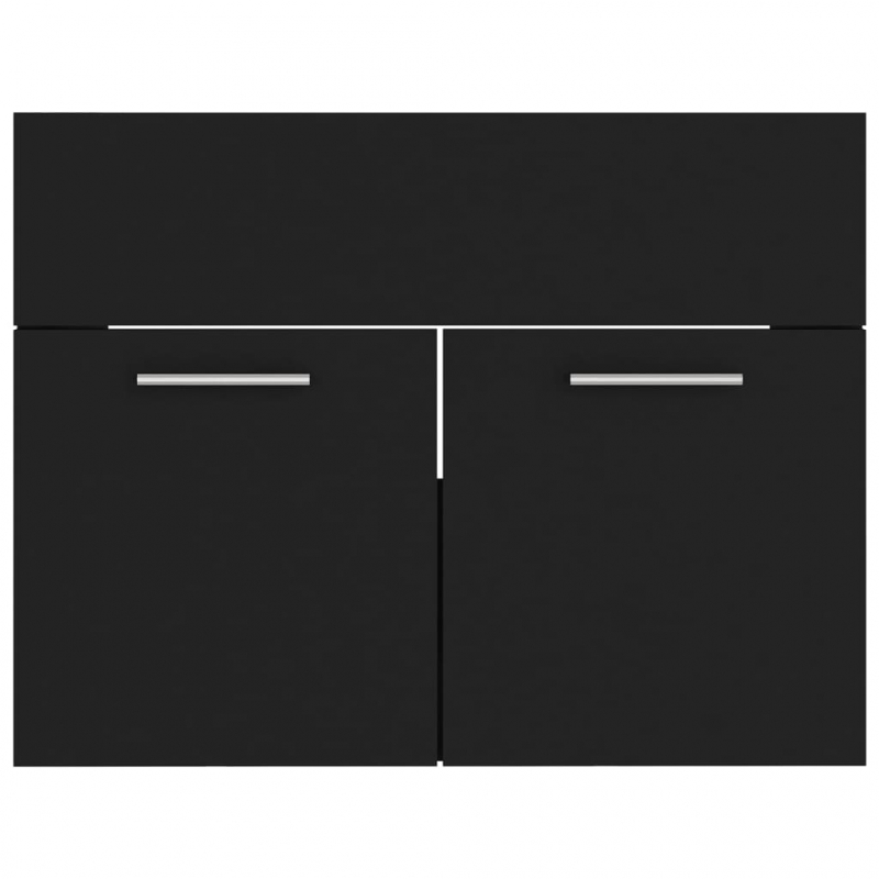 Badmöbel-Set Schwarz Holzwerkstoff