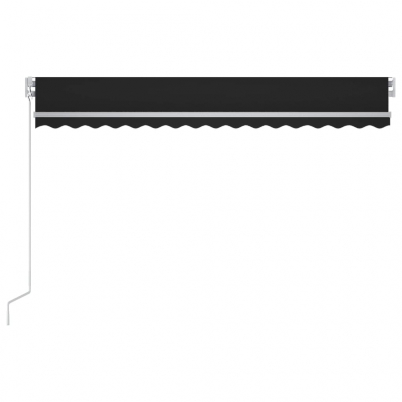 Markise Manuell Einziehbar mit LED 400x300 cm Anthrazit