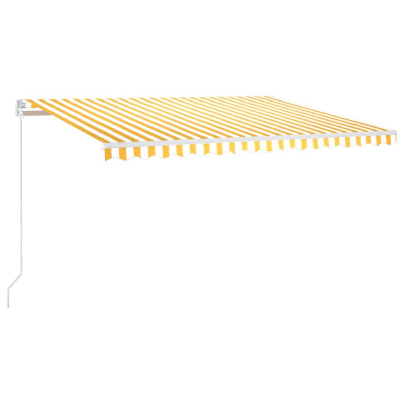Markise Manuell Einziehbar 450x300 cm Gelb und Weiß