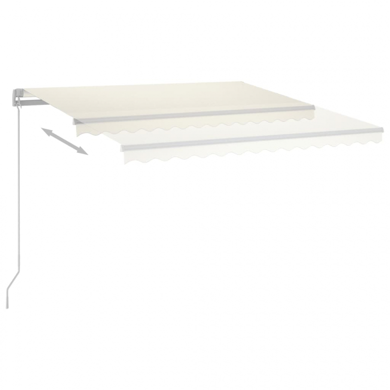 Markise Manuell Einziehbar mit LED 400x350 cm Creme