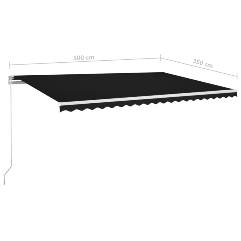 Markise Manuell Einziehbar 500x350 cm Anthrazit