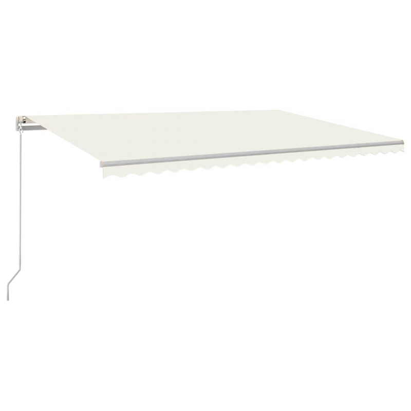 Markise Manuell Einziehbar mit LED 500x350 cm Creme