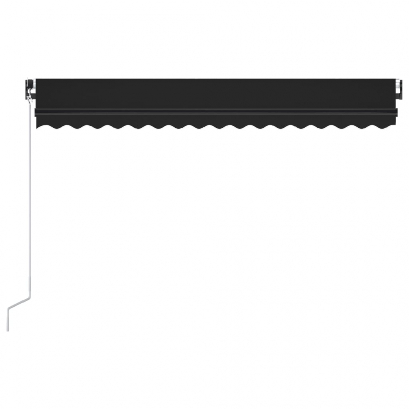 Markise Manuell Einziehbar mit LED 450x350 cm Anthrazit
