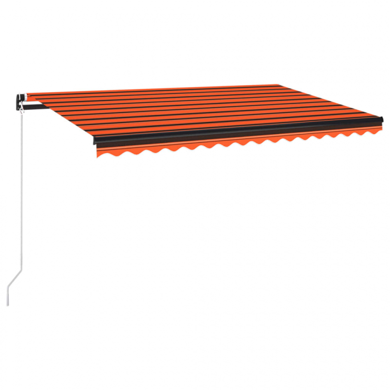 Markise Manuell Einziehbar mit LED 450x350 cm Orange und Braun