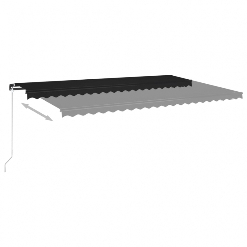 Markise Manuell Einziehbar mit LED 500x350 cm Anthrazit