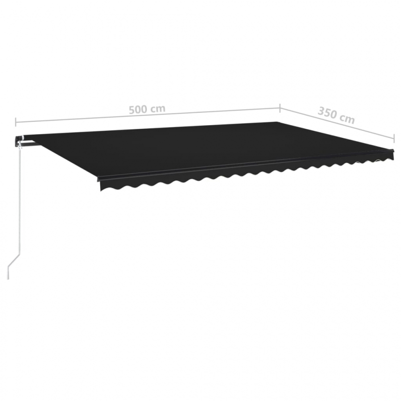 Markise Manuell Einziehbar mit LED 500x350 cm Anthrazit