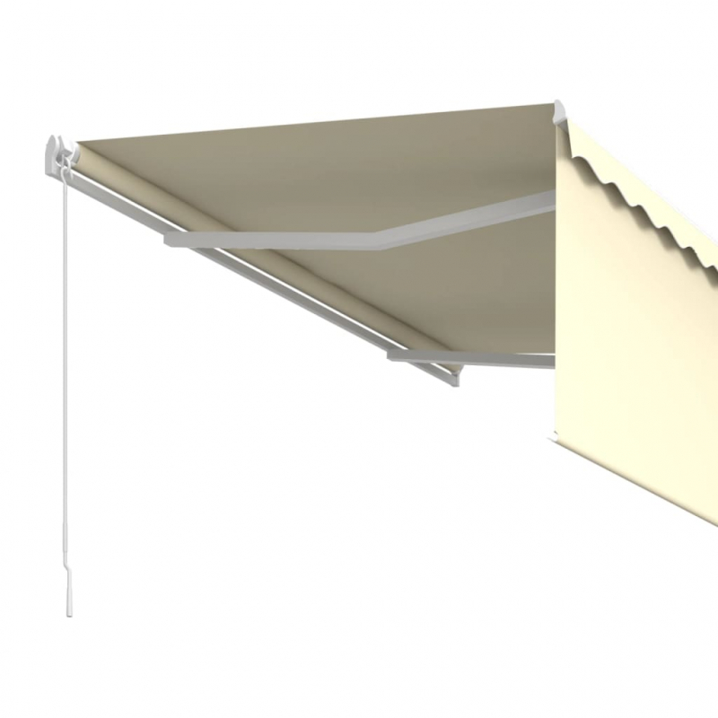 Markise Manuell Einziehbar mit Rollo 3x2,5 m Creme