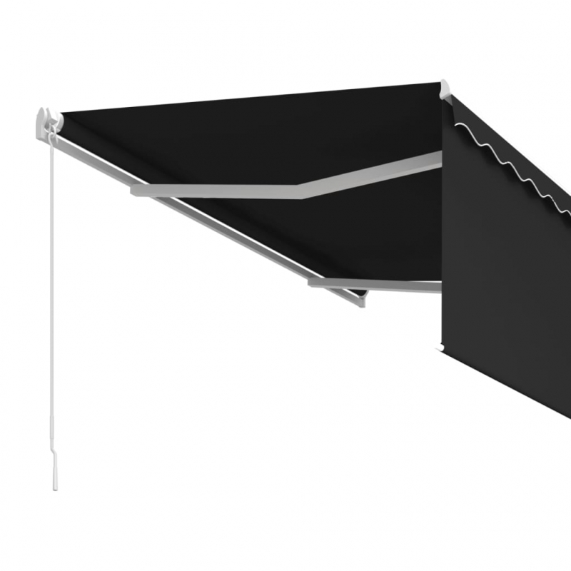 Markise Manuell Einziehbar mit Rollo 3x2,5 m Anthrazit