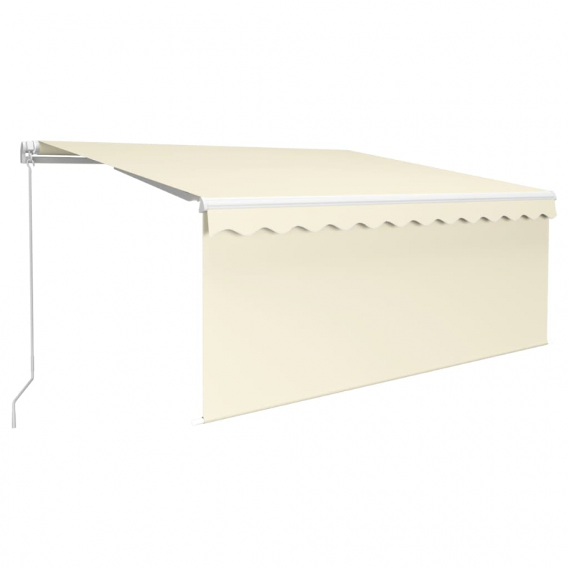 Markise Manuell Einziehbar mit Rollo & LED 3x2,5 m Creme