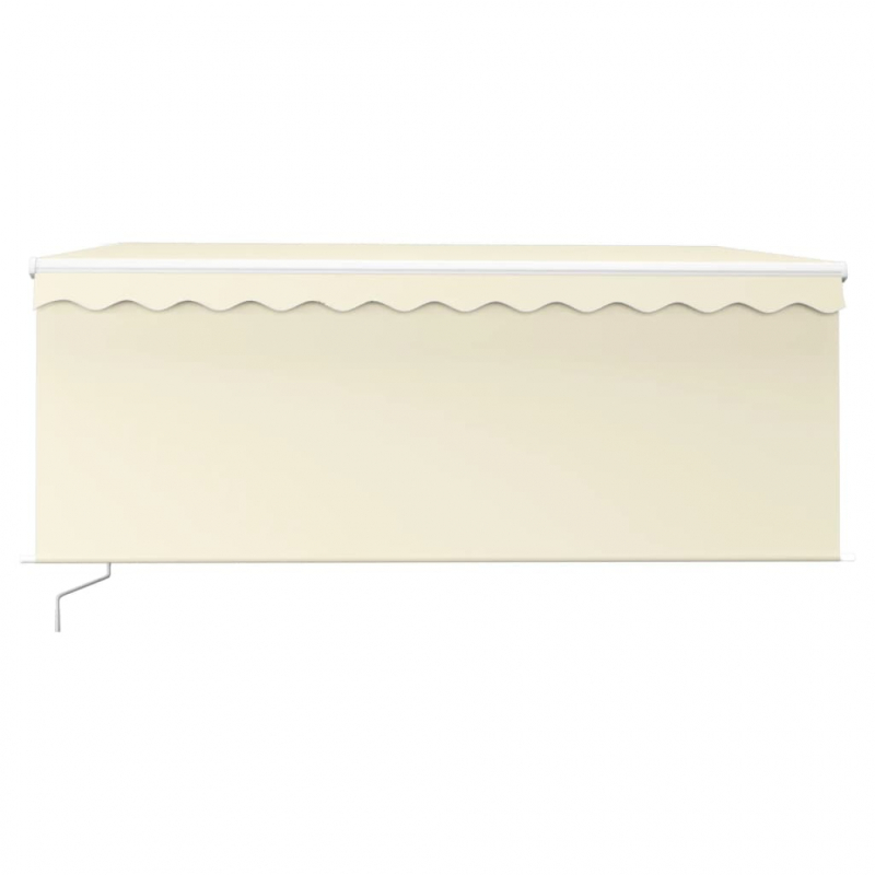Markise Manuell Einziehbar mit Rollo & LED 3x2,5 m Creme