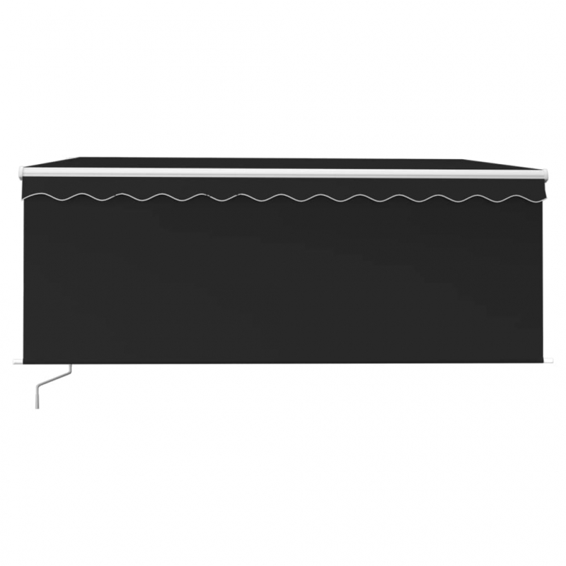Markise Manuell Einziehbar mit Rollo & LED 3x2,5m Anthrazit