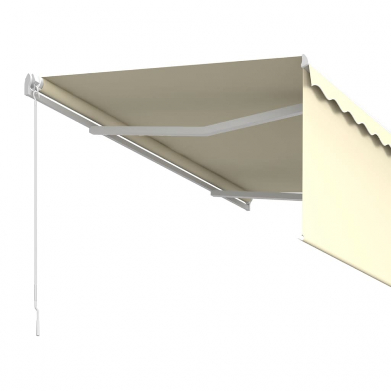 Markise Manuell Einziehbar mit Rollo 3,5x2,5 m Creme