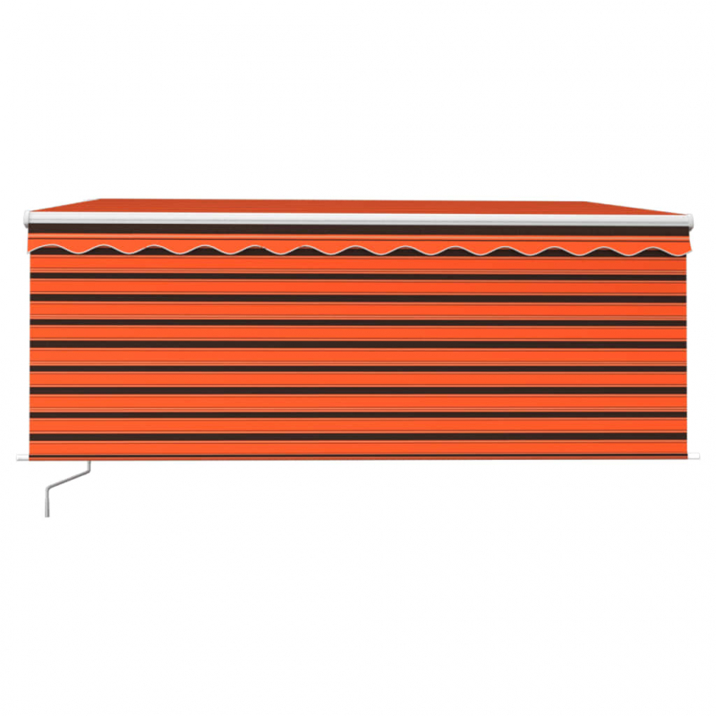 Markise Manuell Einziehbar mit Rollo LED 3,5x2,5 m Orange Braun