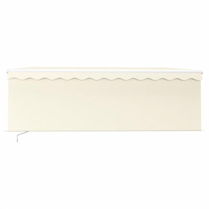 Markise Manuell Einziehbar mit Rollo & LED 4x3 m Creme