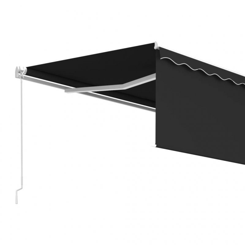 Markise Manuell Einziehbar mit Rollo 4,5x3 m Anthrazit